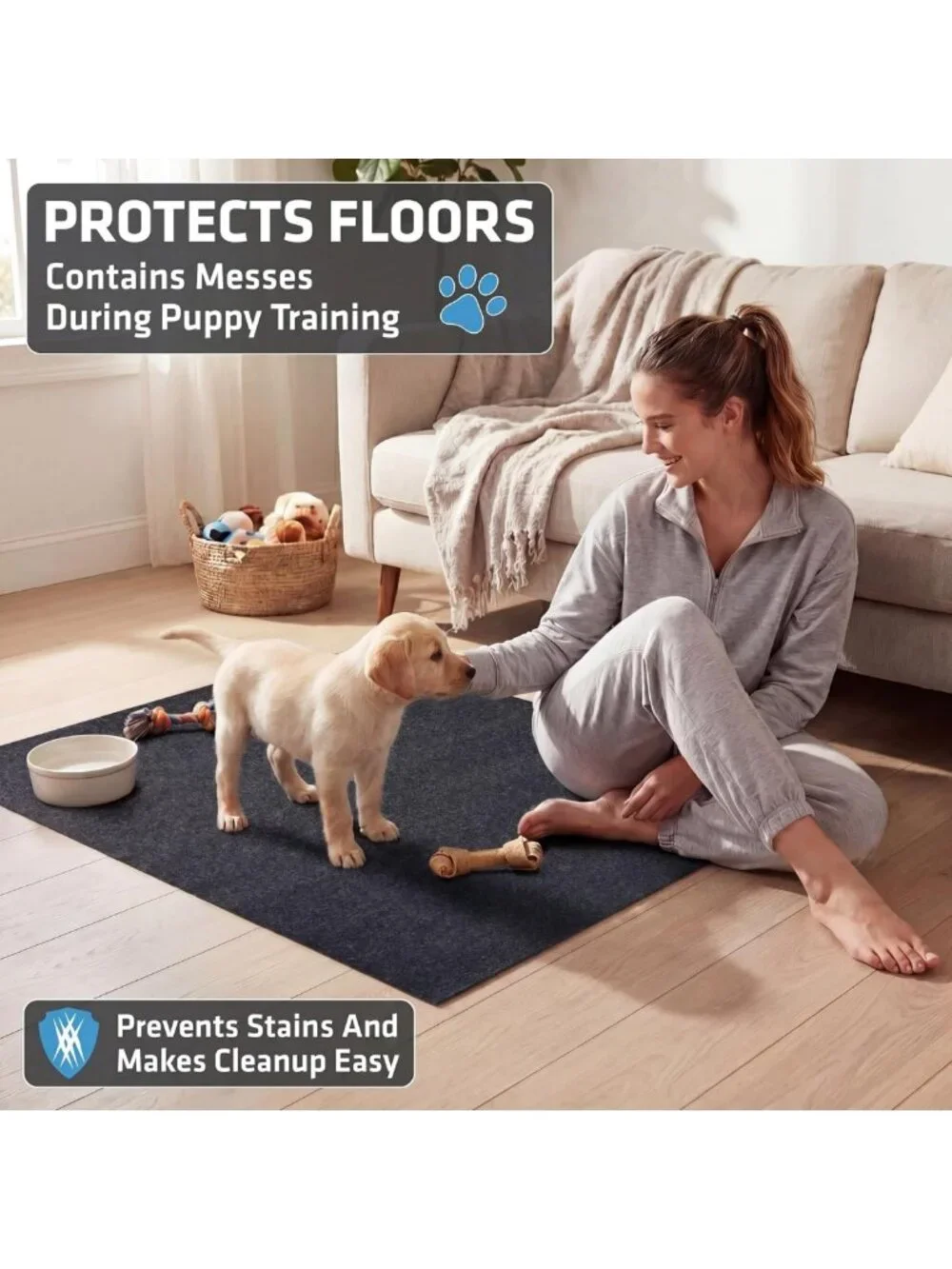 Washable Dog Pee Pads 2-Pack - Waterproof, Absorbent, Slip-Resistant Training
